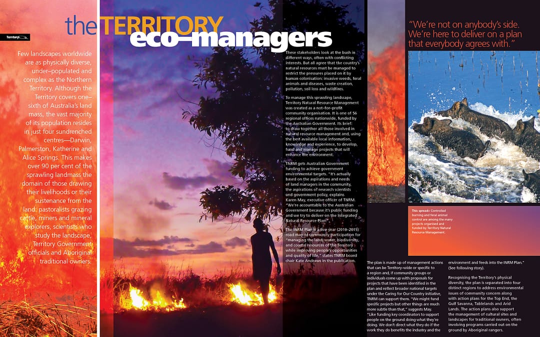 “The Territory’s Eco Managers” article layout.