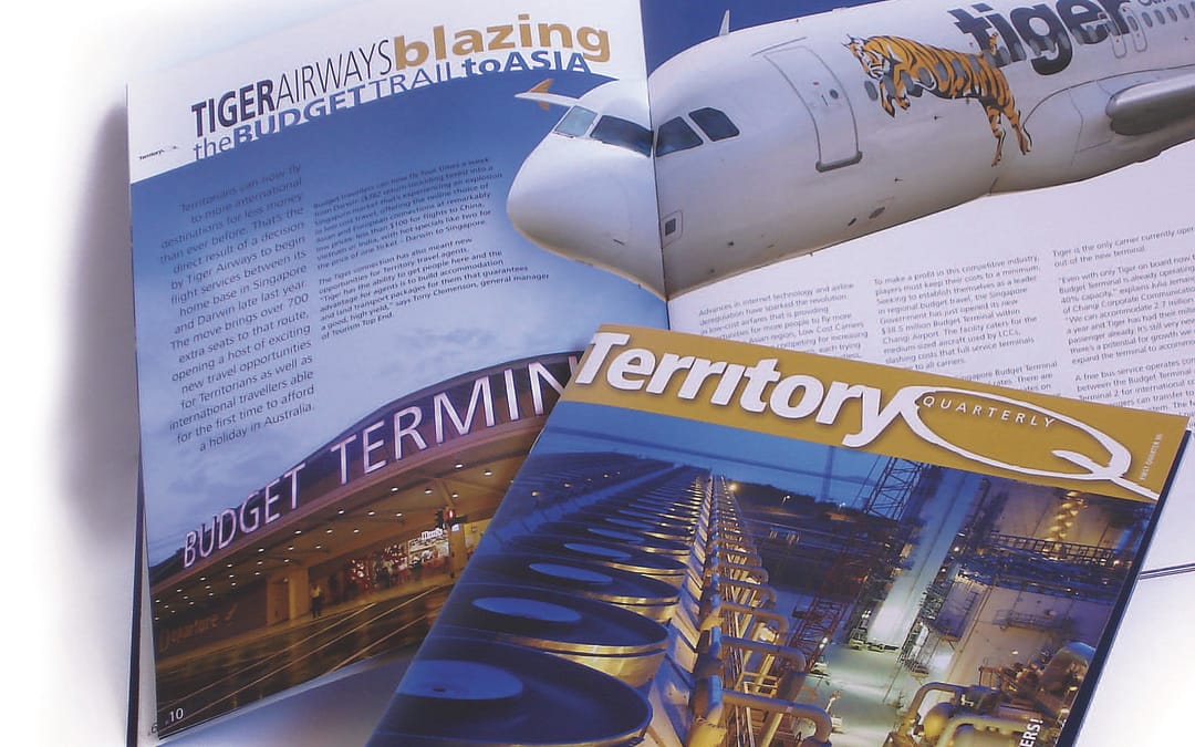 The inaugural cover and a spread from Territory Q magazine, issue 1.