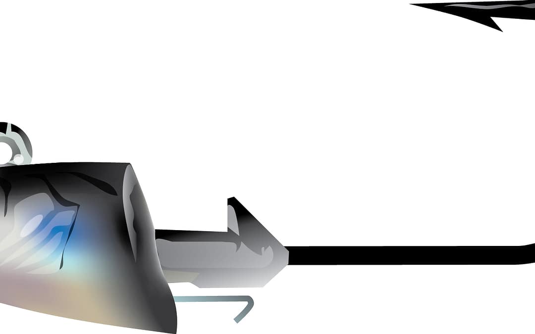 Squidgy Fish jighead illustration using gradient mesh.