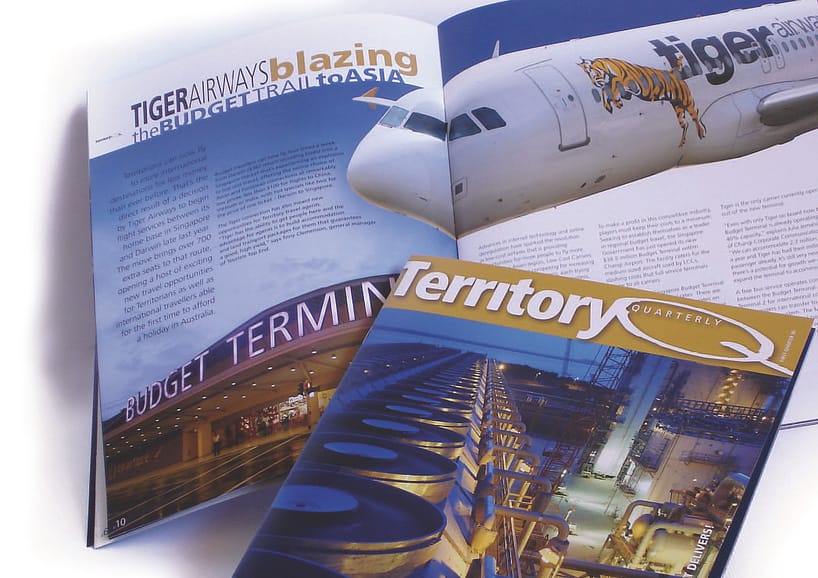 The inaugural cover and a spread from Territory Q magazine, issue 1.